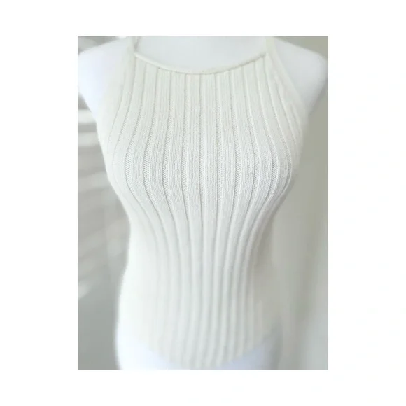 Wilfred Cream Ribbed Halter Tank Top - Picture 2 of 5
